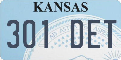 KS license plate 301DET