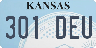 KS license plate 301DEU