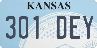 KS license plate 301DEY