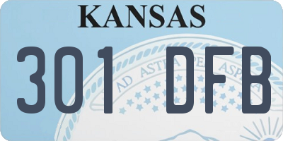 KS license plate 301DFB