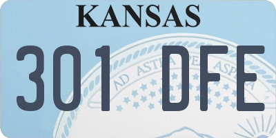 KS license plate 301DFE