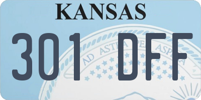 KS license plate 301DFF