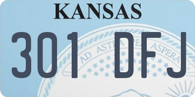 KS license plate 301DFJ