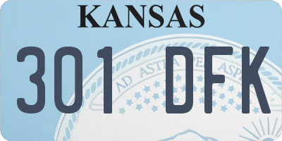 KS license plate 301DFK