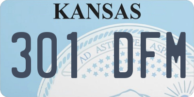 KS license plate 301DFM