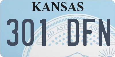 KS license plate 301DFN