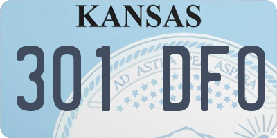 KS license plate 301DFO