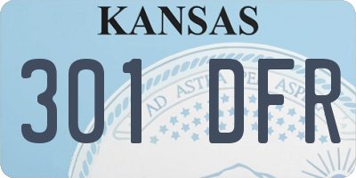 KS license plate 301DFR