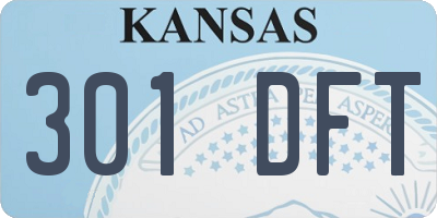 KS license plate 301DFT