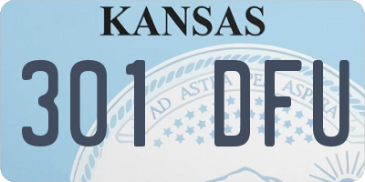 KS license plate 301DFU