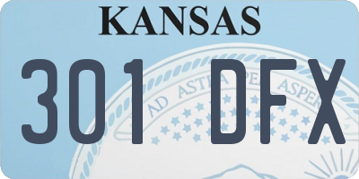 KS license plate 301DFX