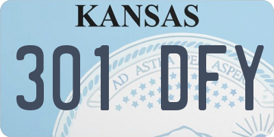KS license plate 301DFY