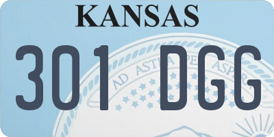 KS license plate 301DGG