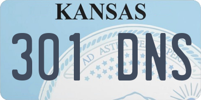 KS license plate 301DNS