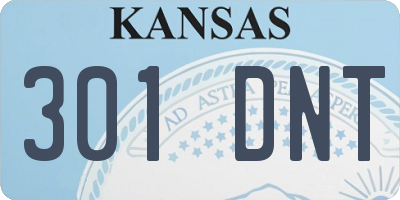 KS license plate 301DNT