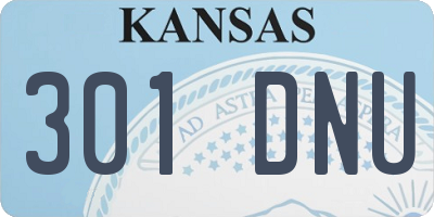 KS license plate 301DNU