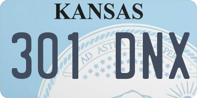 KS license plate 301DNX