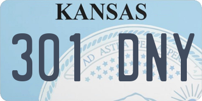 KS license plate 301DNY