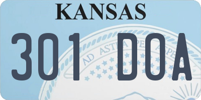 KS license plate 301DOA
