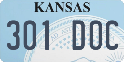 KS license plate 301DOC