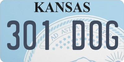 KS license plate 301DOG