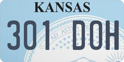 KS license plate 301DOH