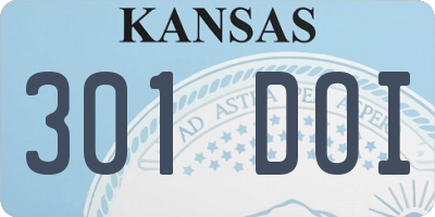 KS license plate 301DOI