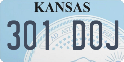 KS license plate 301DOJ