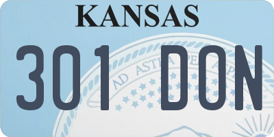 KS license plate 301DON