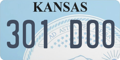 KS license plate 301DOO