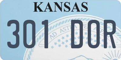 KS license plate 301DOR