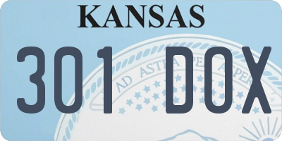 KS license plate 301DOX