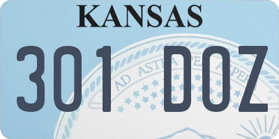 KS license plate 301DOZ