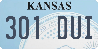 KS license plate 301DUI