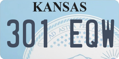 KS license plate 301EQW