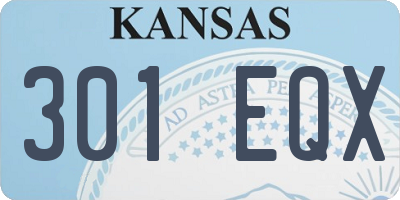KS license plate 301EQX