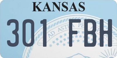 KS license plate 301FBH