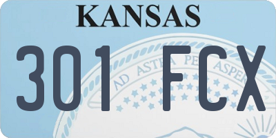 KS license plate 301FCX