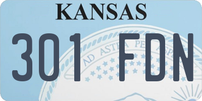 KS license plate 301FDN
