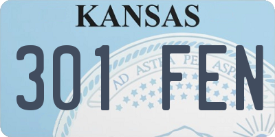 KS license plate 301FEN