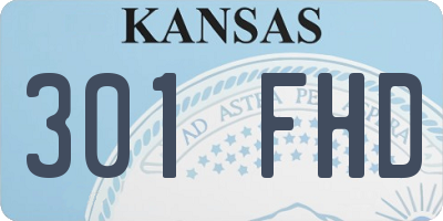 KS license plate 301FHD