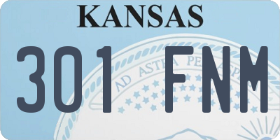 KS license plate 301FNM