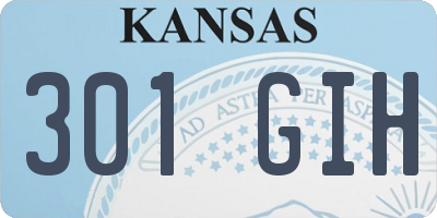 KS license plate 301GIH