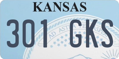 KS license plate 301GKS