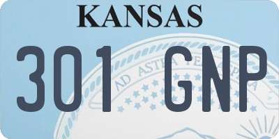 KS license plate 301GNP