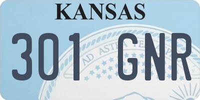 KS license plate 301GNR