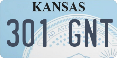 KS license plate 301GNT