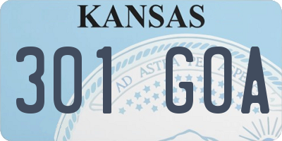 KS license plate 301GOA