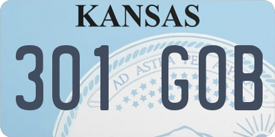 KS license plate 301GOB