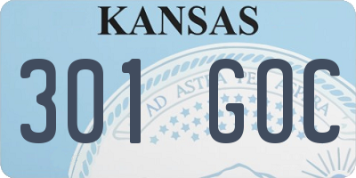 KS license plate 301GOC